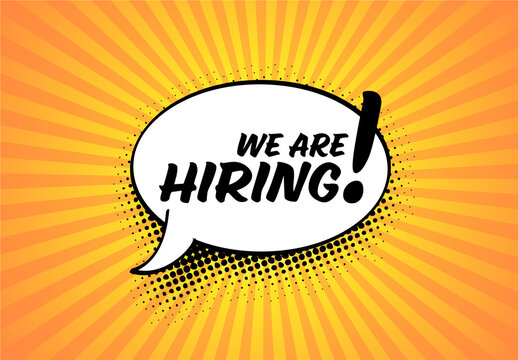 We Are Hiring Minimalistic Flyer Comic Book Style Layout