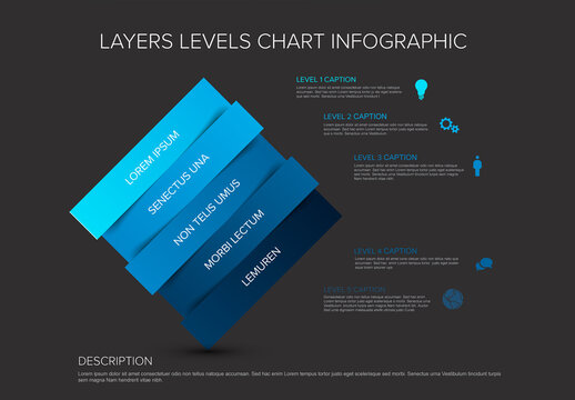 Blue Diagonal Layers Levels Infographic Layout