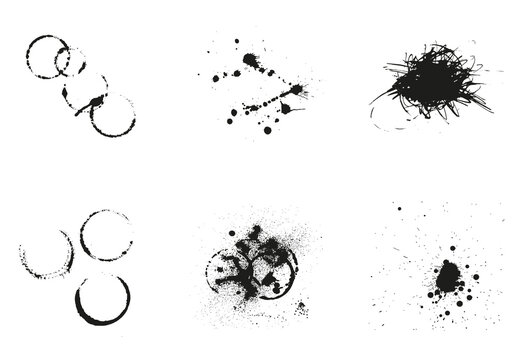 Vector Collection of Ink Doodle Spatters and Drops