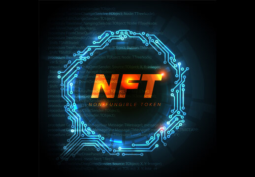 Nft Non Fungible Token Concept Illustration Layout