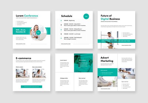 Teal Corporate Mobile Layouts for Social Media