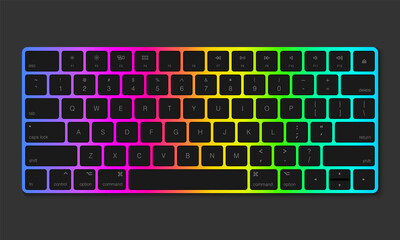 Gaming keyboard RGB effect, vector illustration © CS21NNN