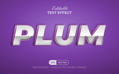 Plum text effect style. Editable text effect.