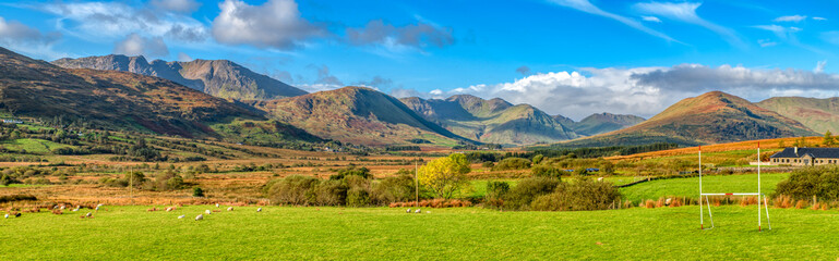 Fototapeta na wymiar Landscape view at Connemara Mountains in County Galway Ireland