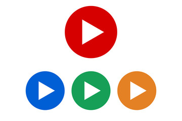 A set of icons for the play button. Playback of video and music. Vectors.