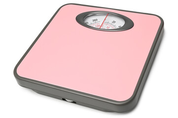 Pink bathroom weighing scale