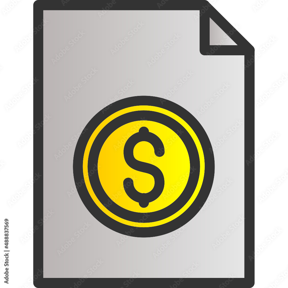 Sticker File Invoice Dollar Icon