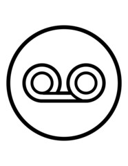 Audio Message Tape Flat Icon Isolated On White Background