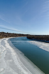 North Saskatchewan River on a Sunny Winter Day