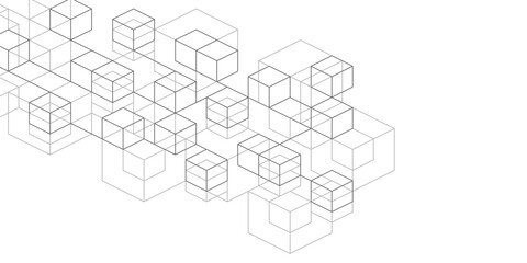 Geometric background from cubes.Technology background .Abstract lines.Vector illustration.