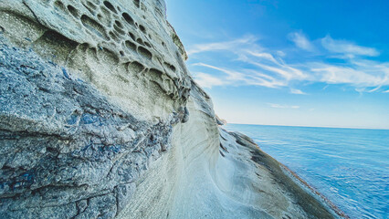 Nature of the Far East. The seashore. Rocks.