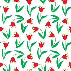 Tulips pattern seamless ornament