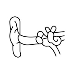 ear human organ line icon vector illustration
