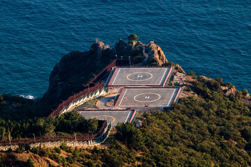 Landing helipads in the mountains near the government residence