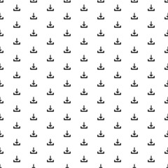 Square seamless background pattern from geometric shapes. The pattern is evenly filled with big black download symbols. Vector illustration on white background