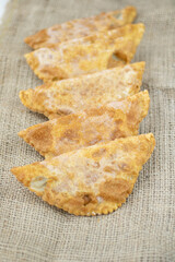 Tuna patty on white background