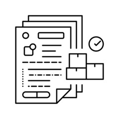 Fototapeta na wymiar inventory paperwork line icon vector illustration