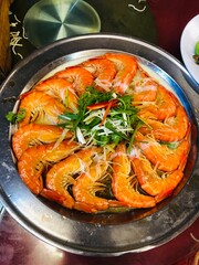 fried shrimp in a pan