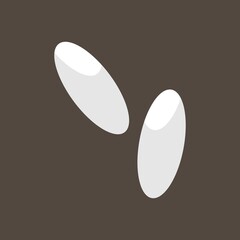 Rice on the brown background. Vector illustration.