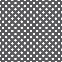 Gray and white retro Polka Dot seamless pattern. Vector background.