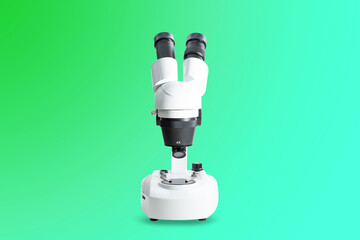Stereoscopic microscope. Medical, health and biological concept. Using the microscope for research, scientific purposes.