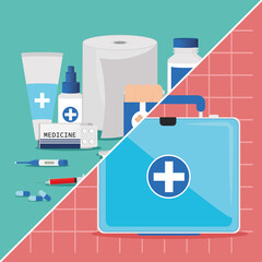 suitcase and medical equipment