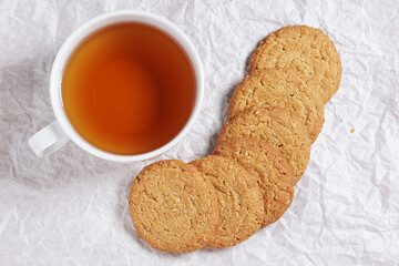 Oat cookies and cup of tea