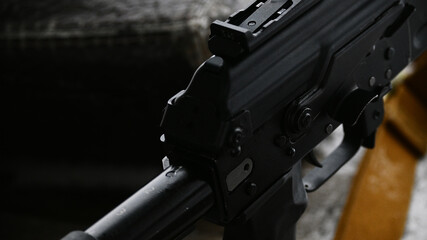 receiver and sight of a Kalashnikov assault rifle