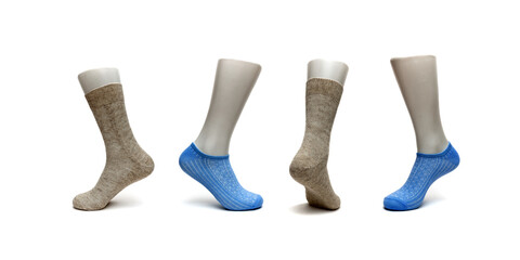 women's socks of different design on a white background