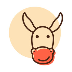 Donkey icon. Farm animal vector illustration