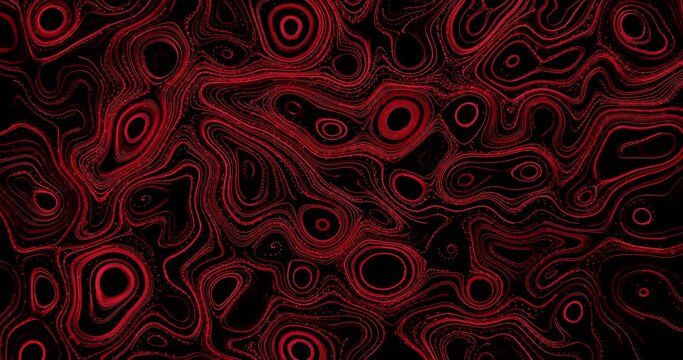 Dark red wavy abstract background with swirly design line with futuristic organic semitones pattern marks.