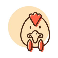 Chicken icon. Animal head vector illustration