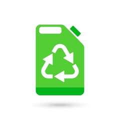 Green Bio fuel canister icon. Green environment and recycle.