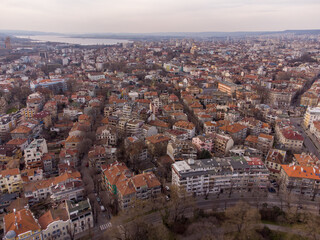 Aerial panoramic view of Varna, Bulgaria - obrazy, fototapety, plakaty