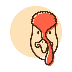 Turkey icon. Farm animal vector illustration