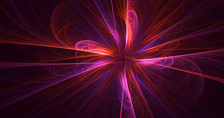 3D rendering abstract colorful fractal light background