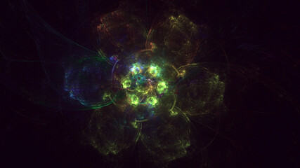 3D rendering abstract colorful fractal light background