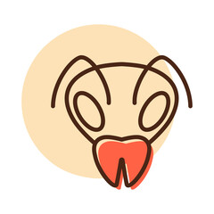Bee icon. Animal head vector symbol