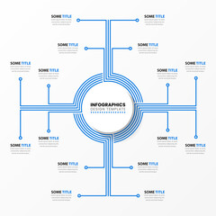Infographic template with 16 options or steps. Circle - obrazy, fototapety, plakaty