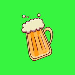 Cartoon beer in vector illustration. Isolated drink vector. Flat cartoon style
