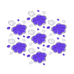 Vector spring pattern with purple flowers