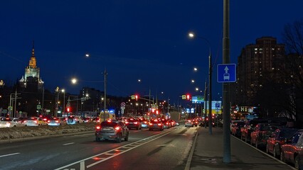 time lapse of traffic at night