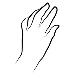 Women hand simple outline minimalistic linear gesture style. Vector Illustration of female hands for create logos, prints and other designs on white background