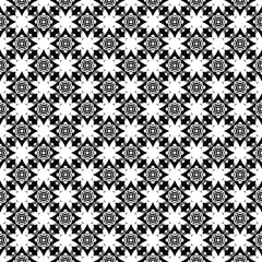 Black and white seamless pattern texture. Greyscale ornamental graphic design. Mosaic ornaments. Pattern template. Vector illustration. EPS10.