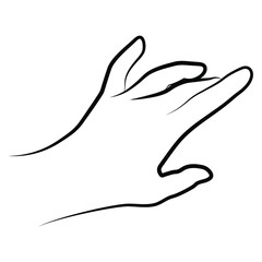 Women hand simple outline minimalistic linear gesture style. Vector Illustration of female hands for create logos, prints and other designs on white background