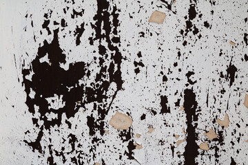 White cracked texture. Damaged, aged and weathered surface.