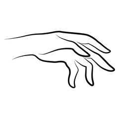 Women hand simple outline minimalistic linear gesture style. Vector Illustration of female hands for create logos, prints and other designs on white background