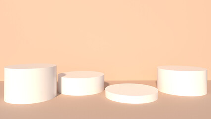 Brown background concept, mock up scene with podium geometry shape for event. 3D rendering 2