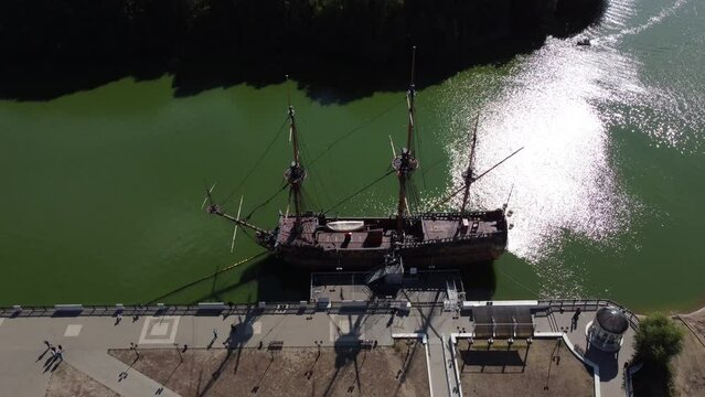  Floating Museum Gott Predestination on wooden ship in Voronezh.