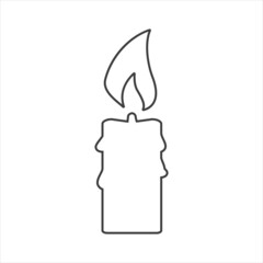 Candle icon isolated of flat style. Vector illustration